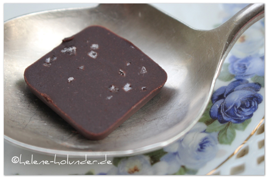 Schokolade mit Fleur de sel, vegan, Helene Holunder